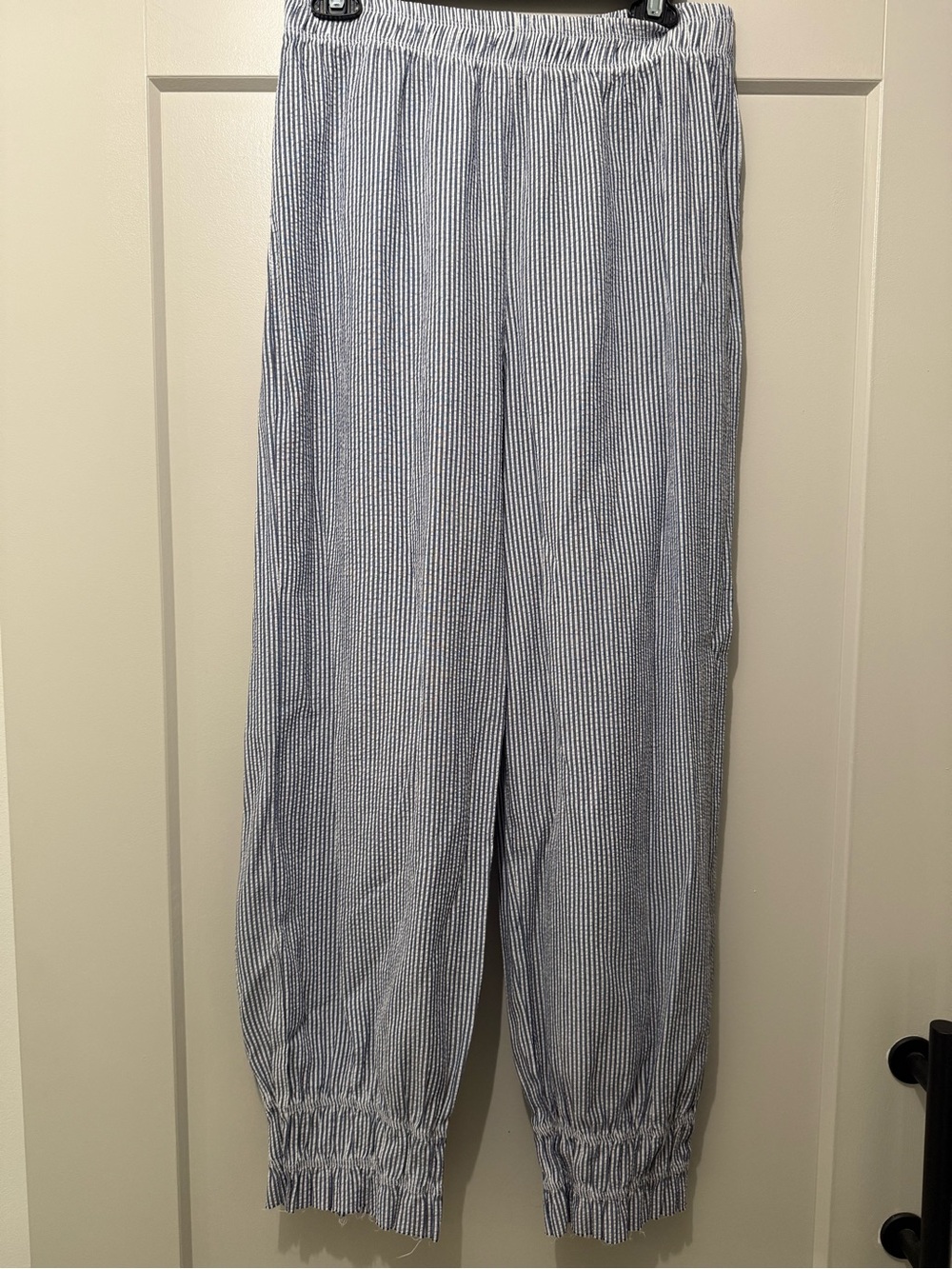 Pink Lily stripped Pants with elastic ankles and waist